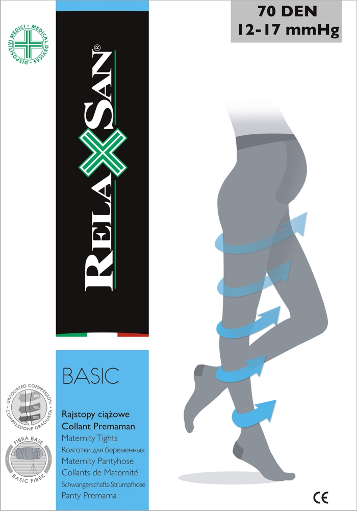 RELAXSAN BASIC 70 DEN Rajstopy uciskowe dla kobiet w ciąży profilaktyczne